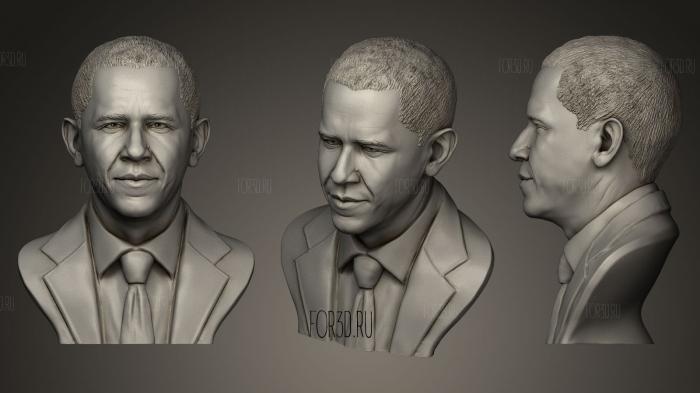 Barack Obama head stl model for CNC